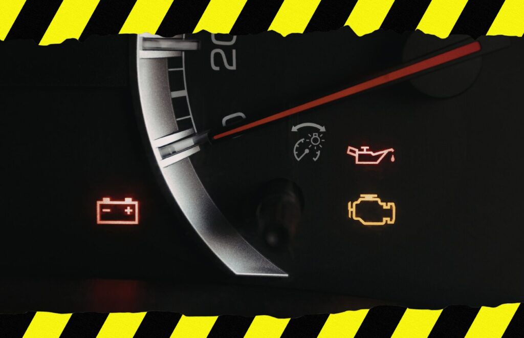 バッテリーランプがついている