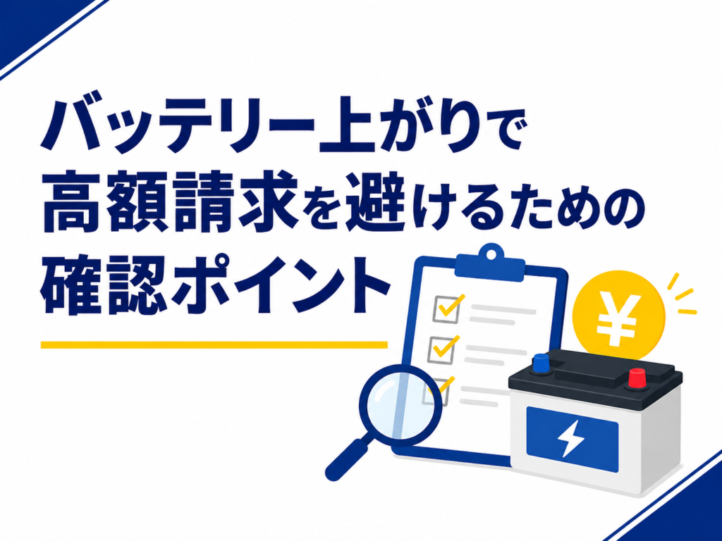 バッテリー上がりで高額請求を避けるための確認ポイント
