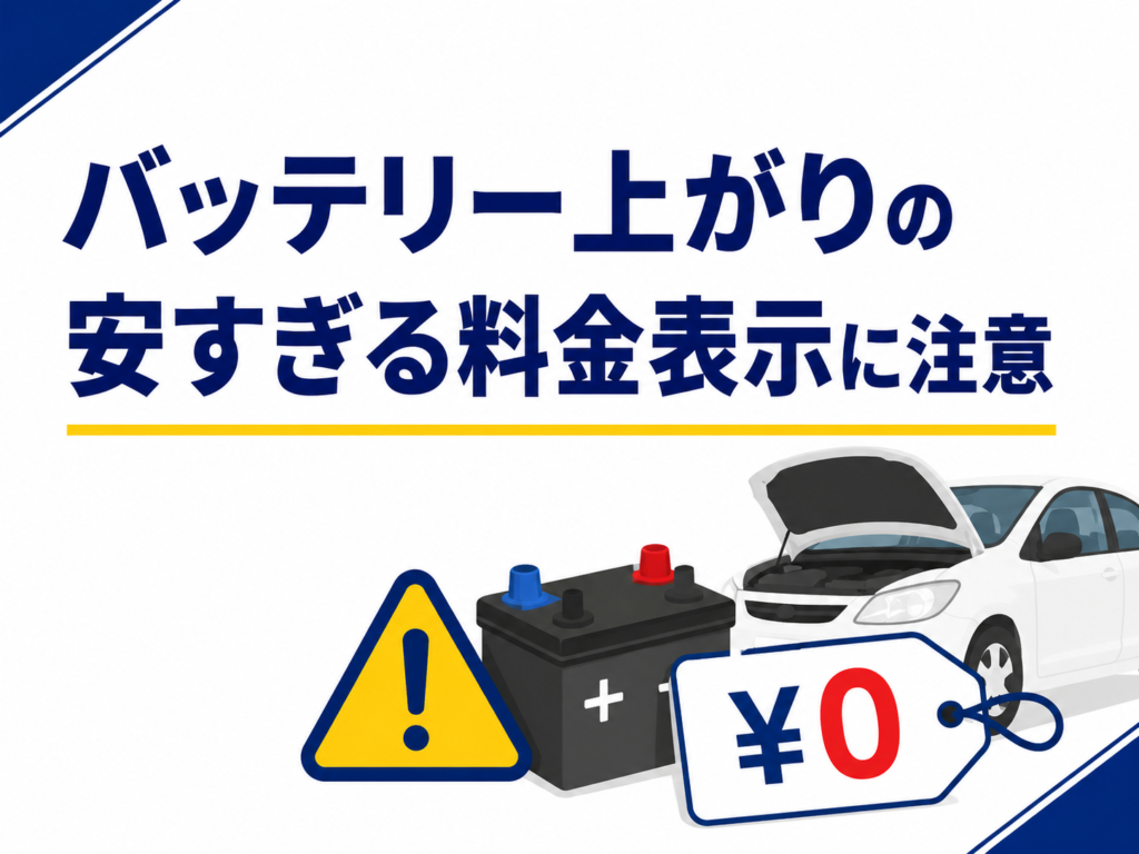 バッテリー上がりの安すぎる料金表示に注意