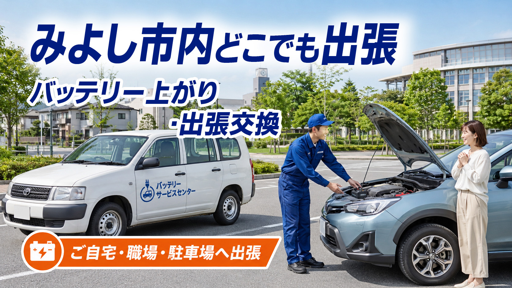 みよし市のカーバッテリー復旧・出張交換対応