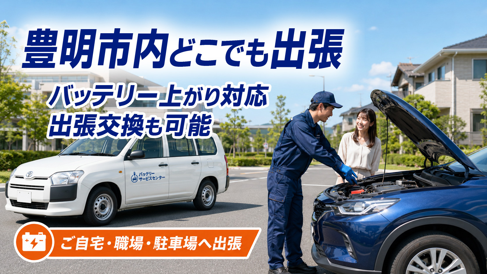 豊明市のカーバッテリー復旧・出張交換対応